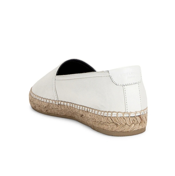 NIB YSL SAINT LAURENT White Monogram tonal leather espadrilles 36 - Picture 5 of 10